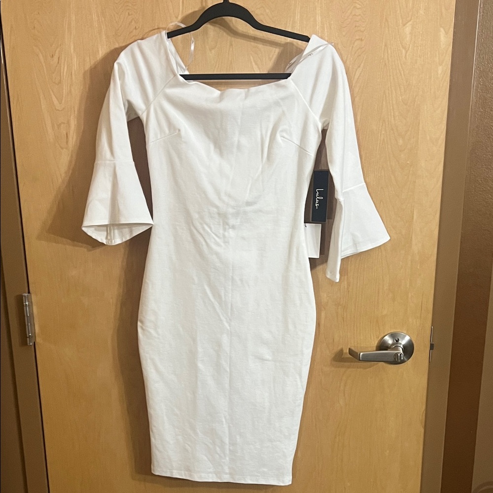 Lulu's White Long Sleeve Dress